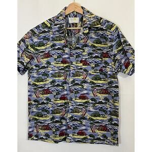 Hawaiian Men's Shirt Streamliner Wagon with Surfboards Size Small